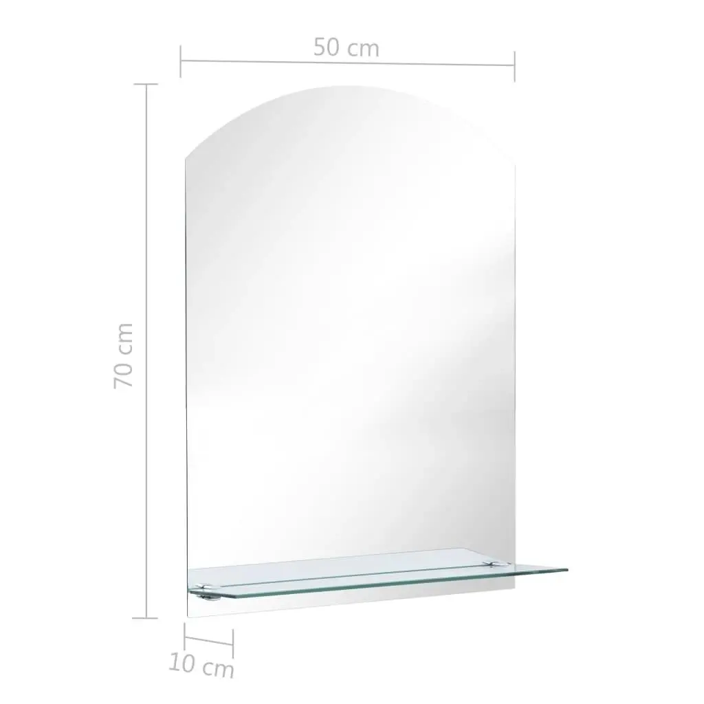 Wall Mirror with Shelf 50x70 cm Tempered Glass 249432