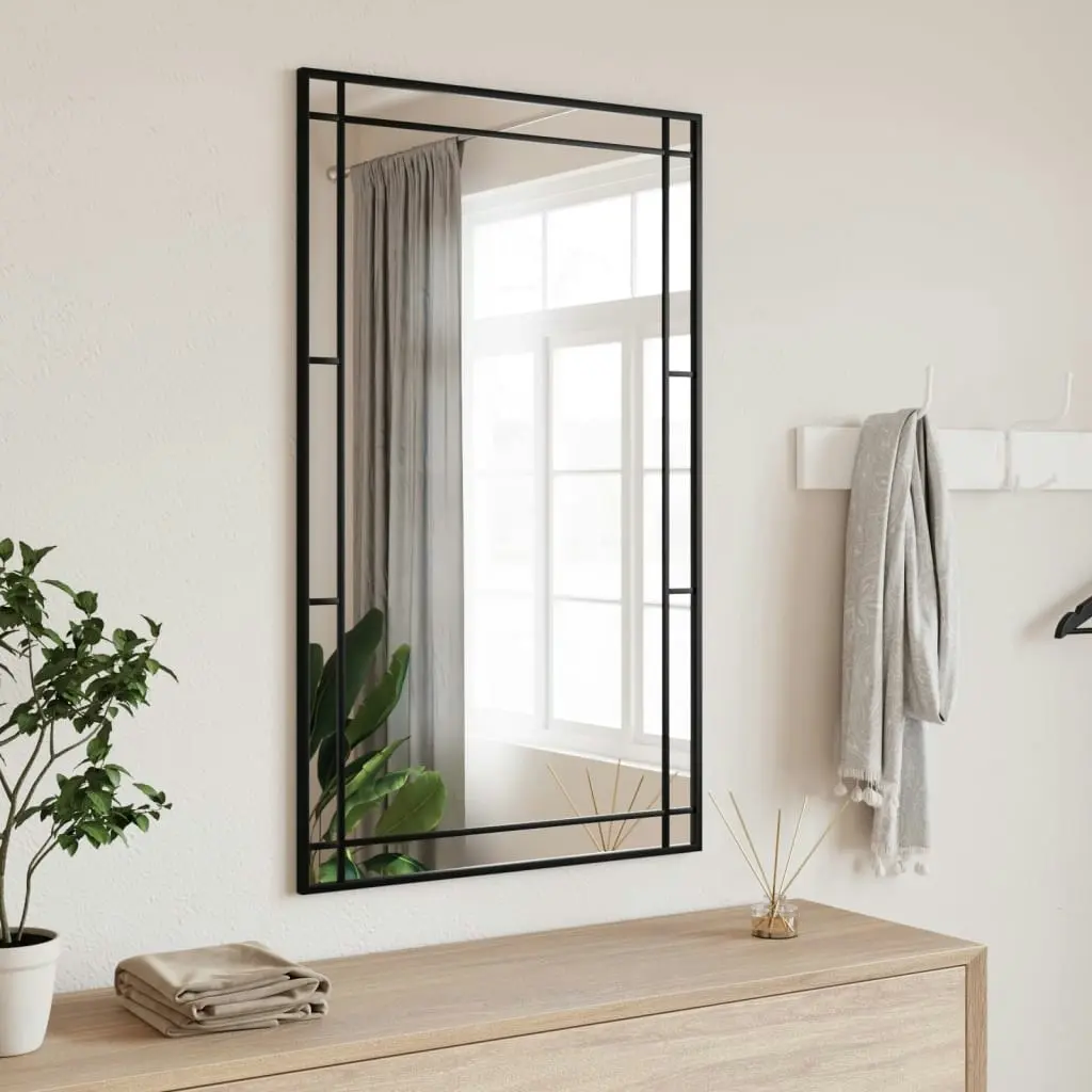 Wall Mirror Black 60x100 cm Rectangle Iron 358631