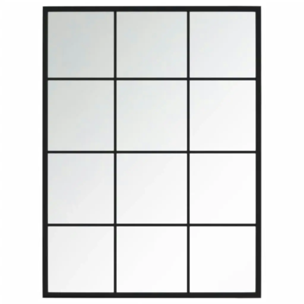 Wall Mirrors 3 pcs Black 80x60 cm Metal 3189033