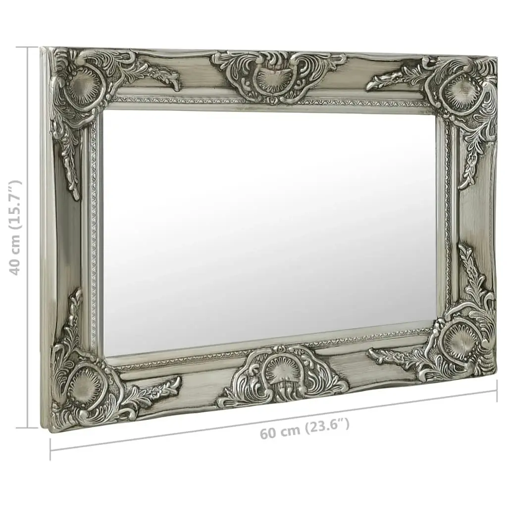 Wall Mirror Baroque Style 60x40 cm Silver 320330