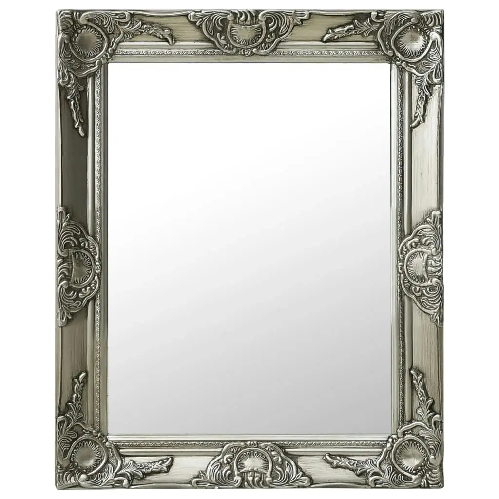 Wall Mirror Baroque Style 50x60 cm Silver 320318