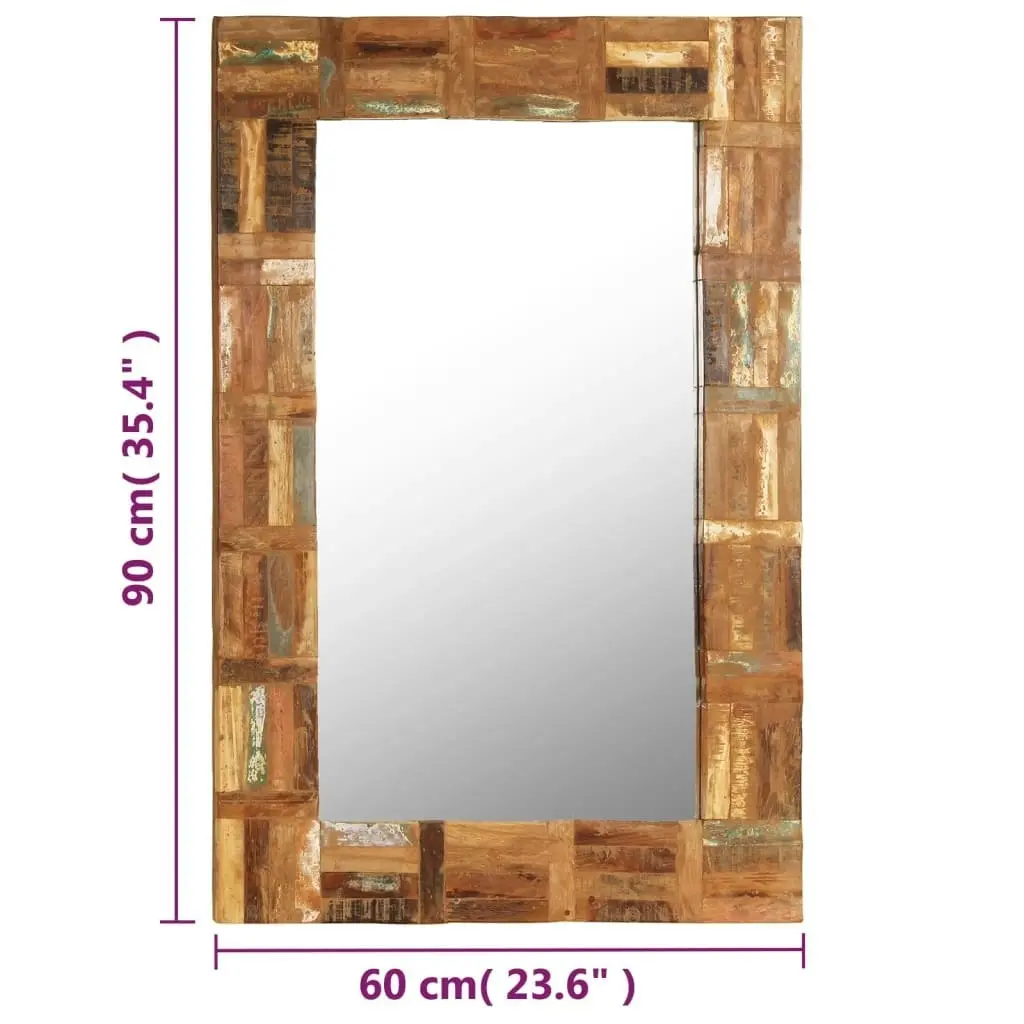 Wall Mirror Solid Reclaimed Wood 60x90 cm 246418