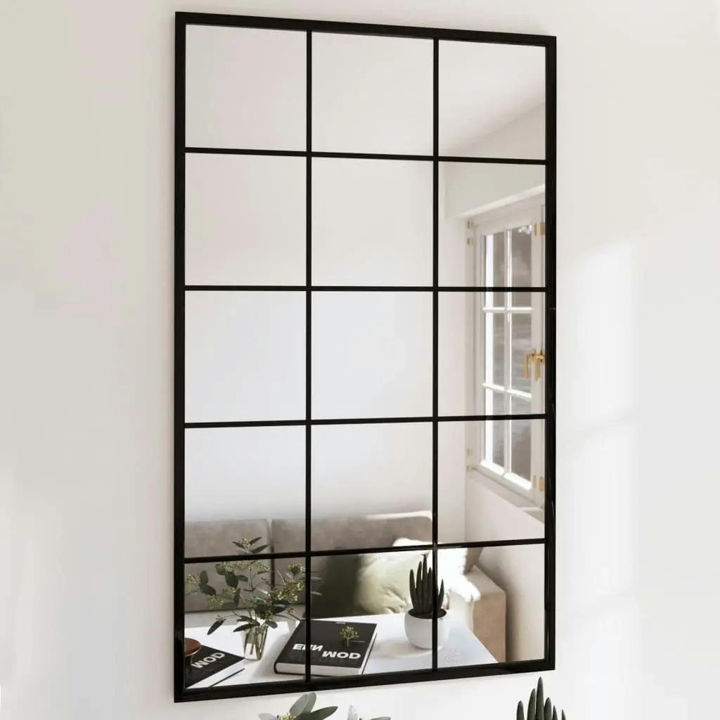 Wall Mirrors 6 pcs Black 100x60 cm Metal 3189038