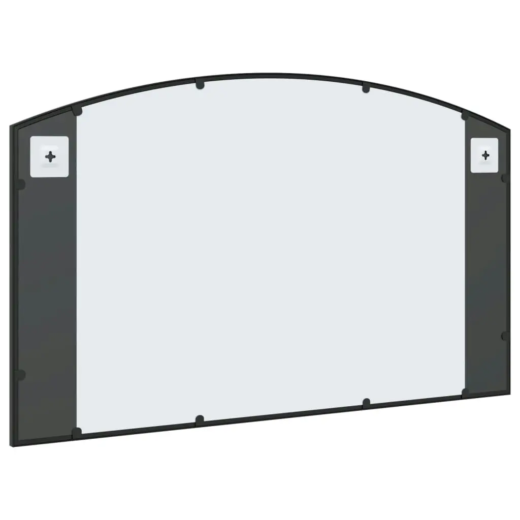 Wall Mirror Black 100x60 cm Arch Iron 358639