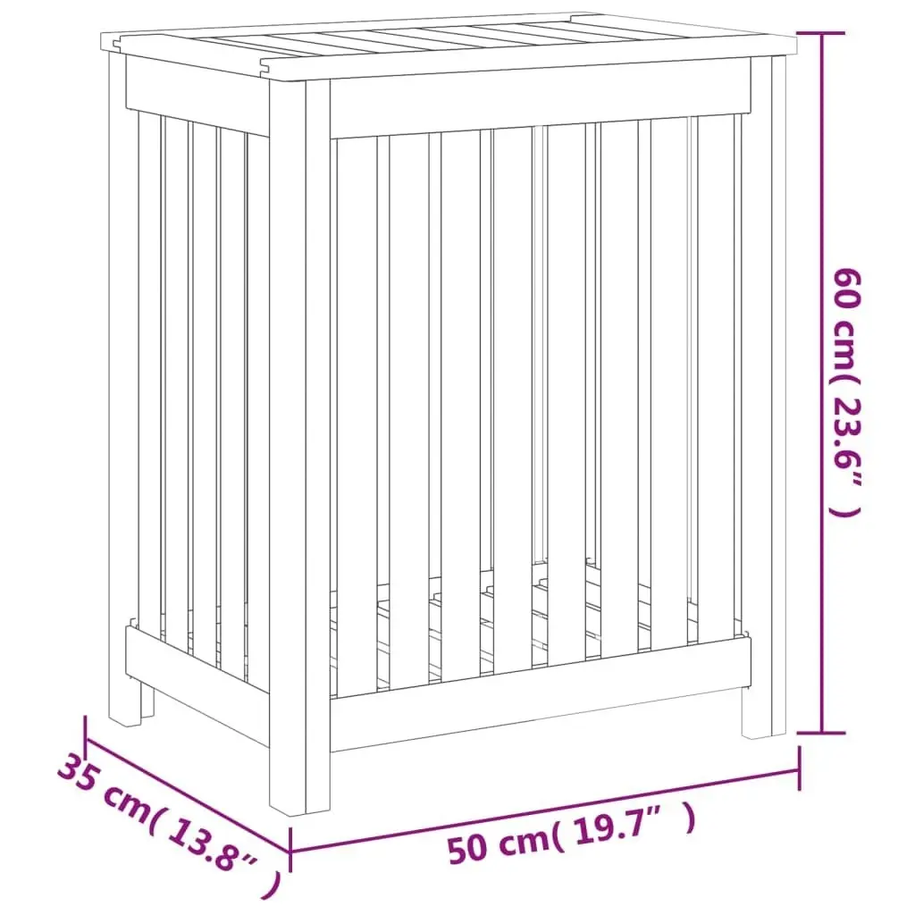 Wash Bin 50x35x60 cm Solid Wood Teak 340759