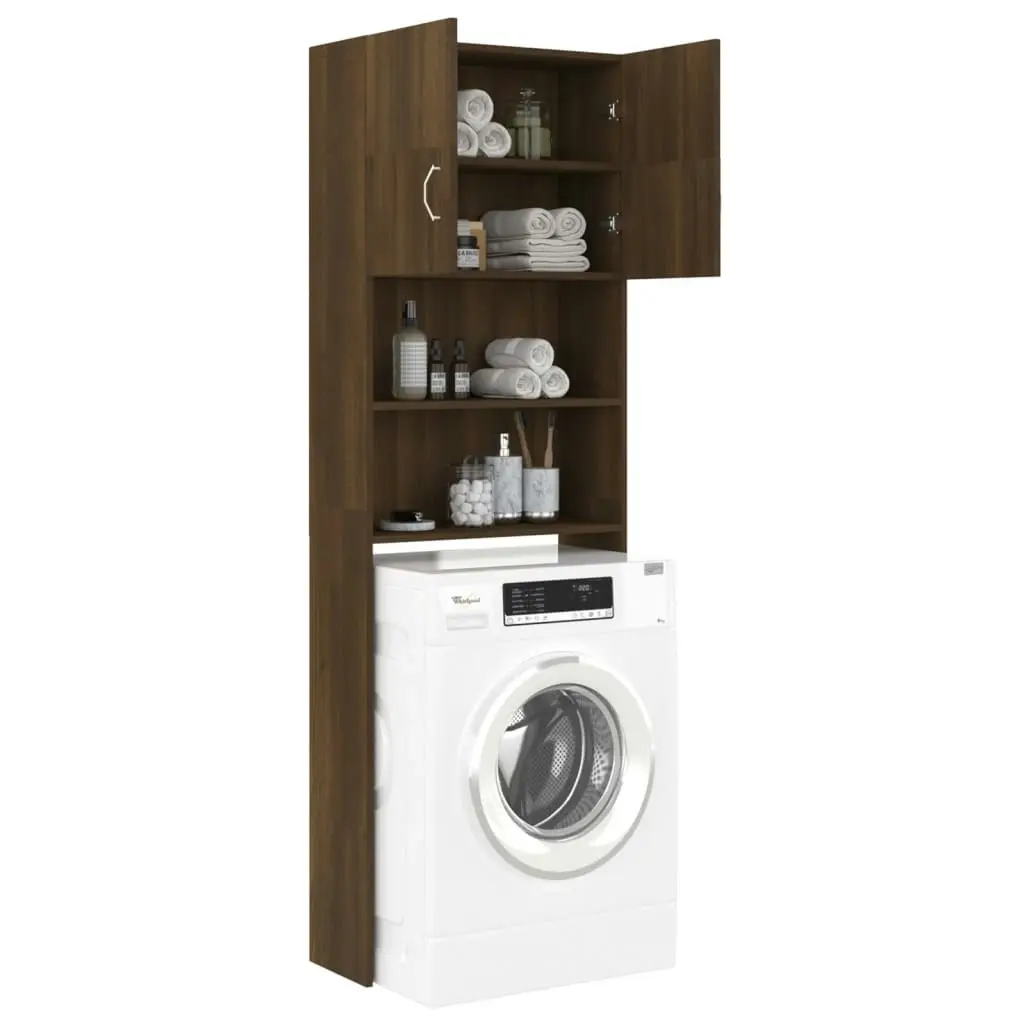 Washing Machine Cabinet Brown Oak 64x25.5x190 cm 815071