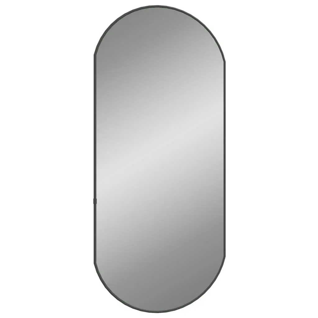 Wall Mirror Black 80x35 cm Oval 348206