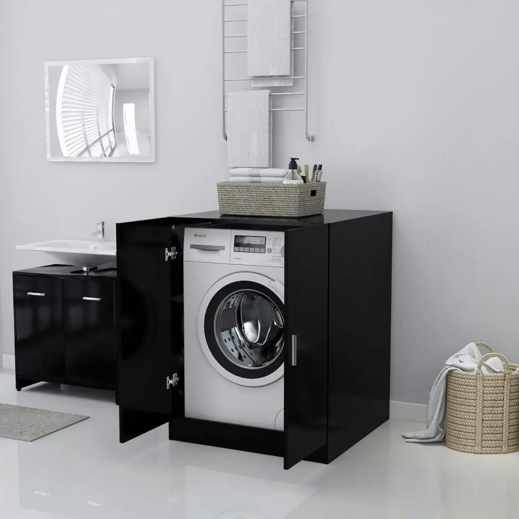 Washing Machine Cabinet Black 71x71.5x91.5 cm 808396