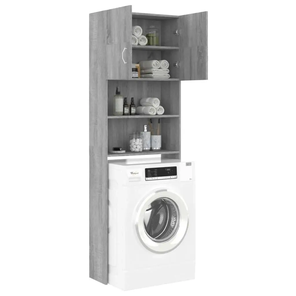 Washing Machine Cabinet Grey Sonoma 64x25.5x190 cm 815070