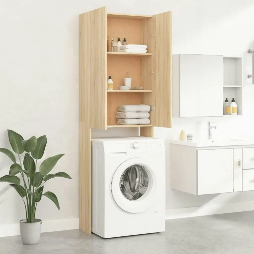 Washing Machine Cabinet Sonoma Oak 64x25.5x190 cm 808416