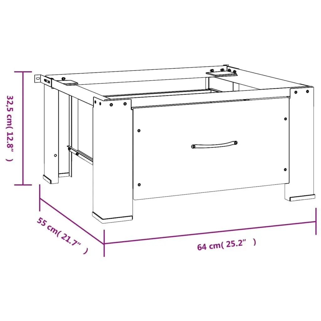 Washing Machine Pedestal with Drawer White 50448