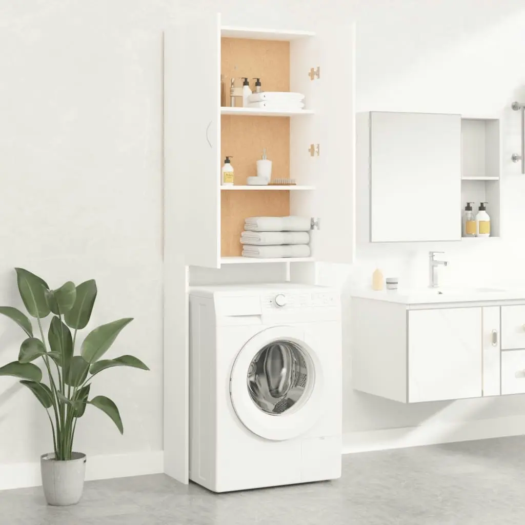 Washing Machine Cabinet White 64x25.5x190 cm 808413