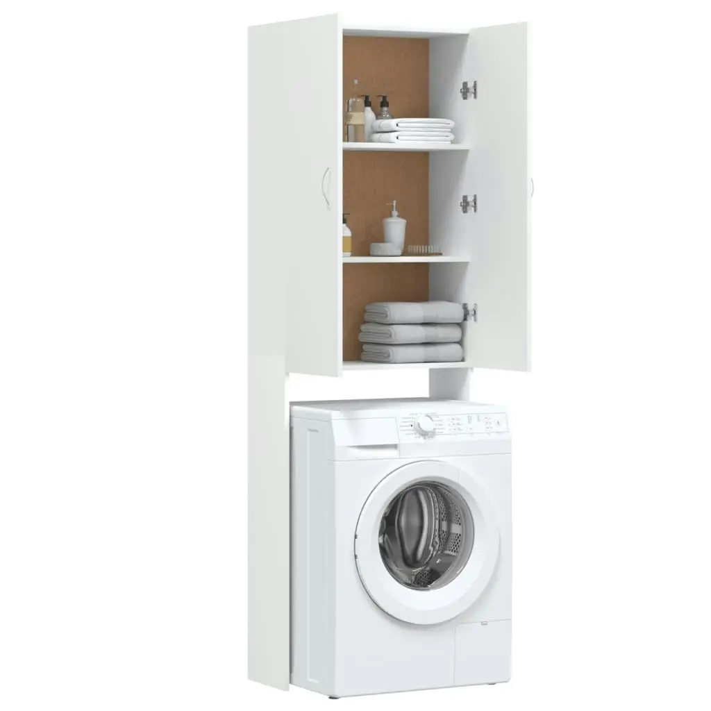 Washing Machine Cabinet White 64x25.5x190 cm 808413