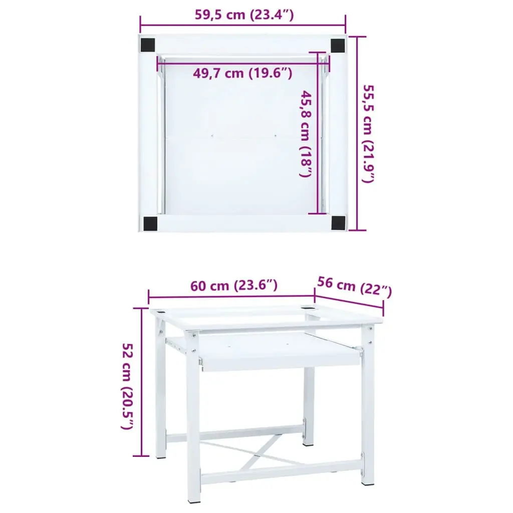 Washing Machine Pedestal with Pull-Out Shelf White 50449