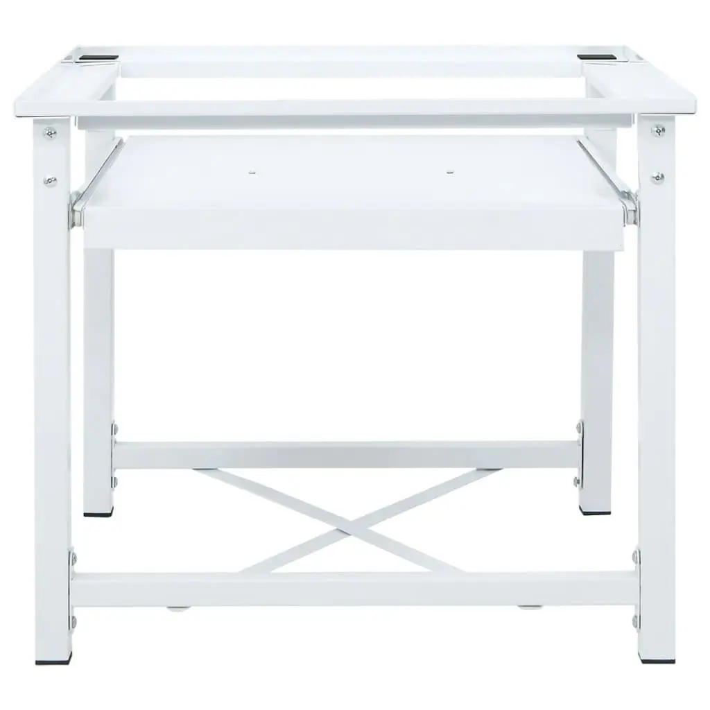 Washing Machine Pedestal with Pull-Out Shelf White 50449