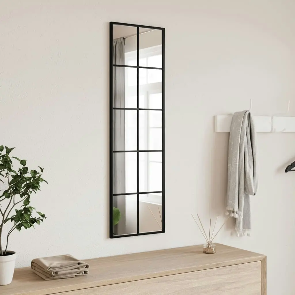 Wall Mirror Black 30x100 cm Rectangle Iron 358643