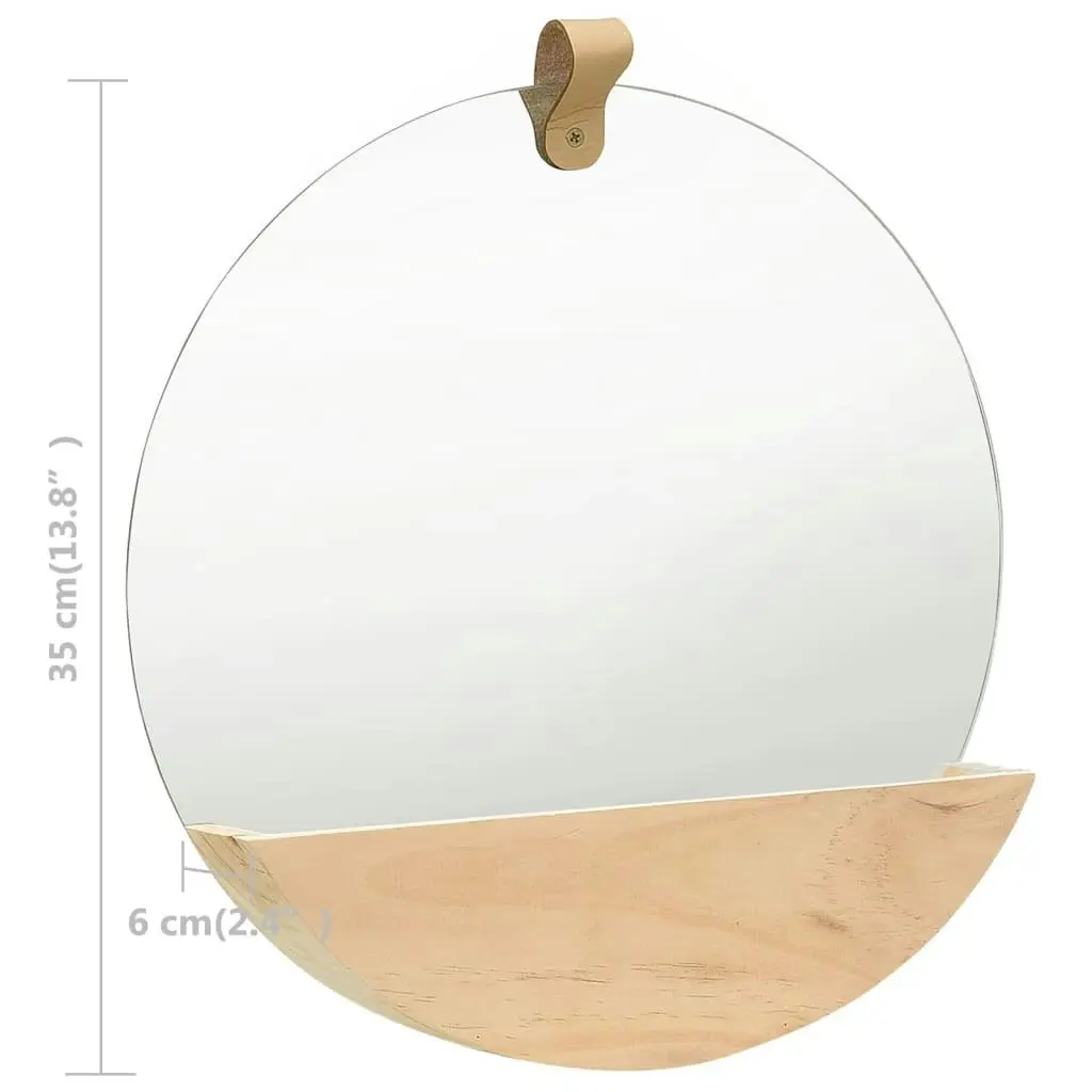 Wall Mirror Solid Pinewood 35 cm 322801