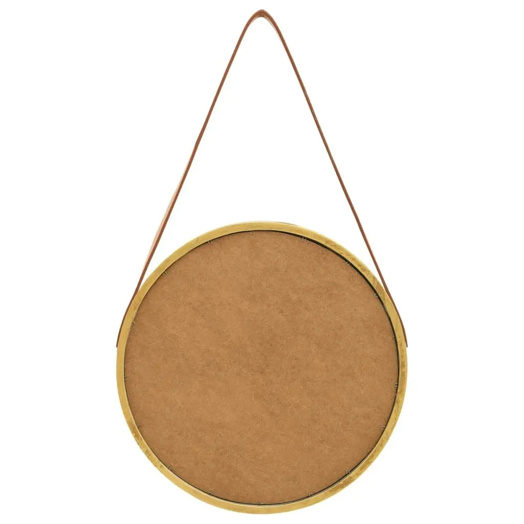 Wall Mirror with Strap 40 cm Gold 320361