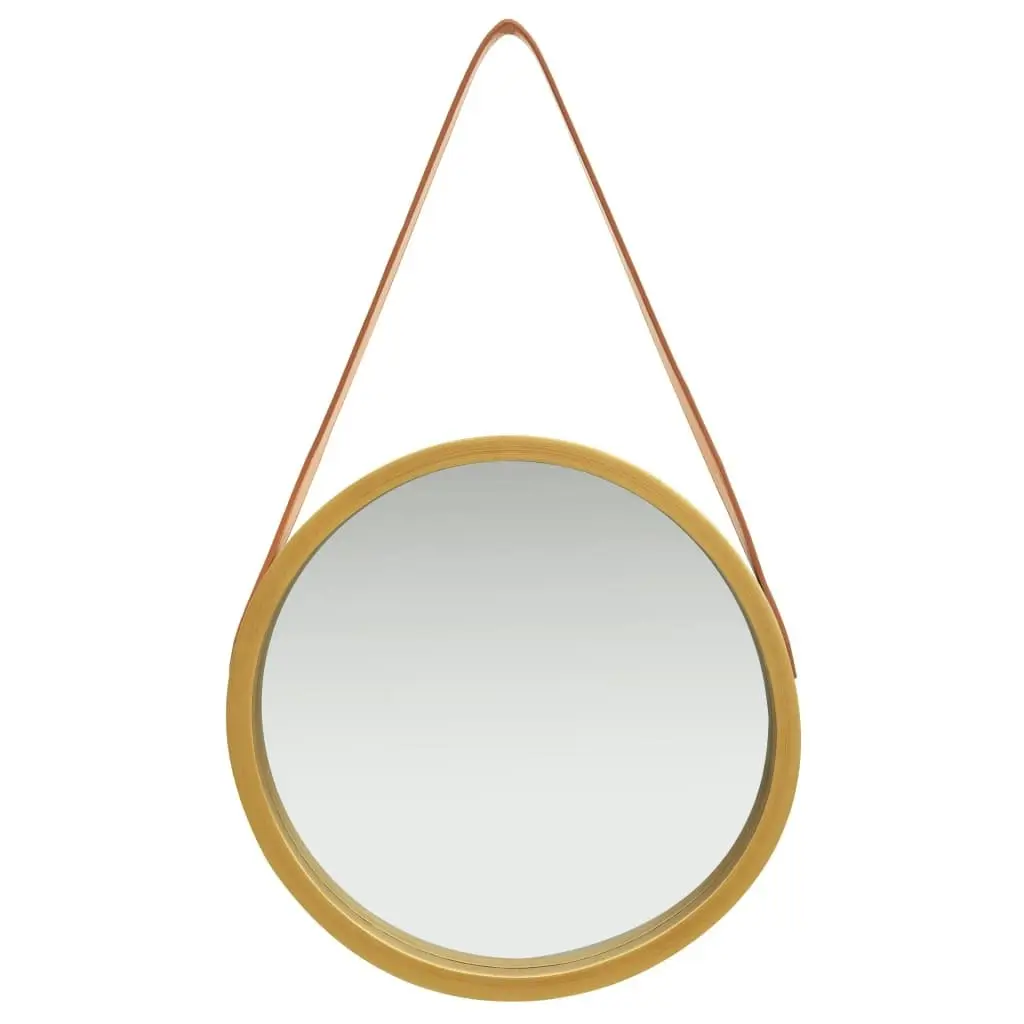 Wall Mirror with Strap 40 cm Gold 320361