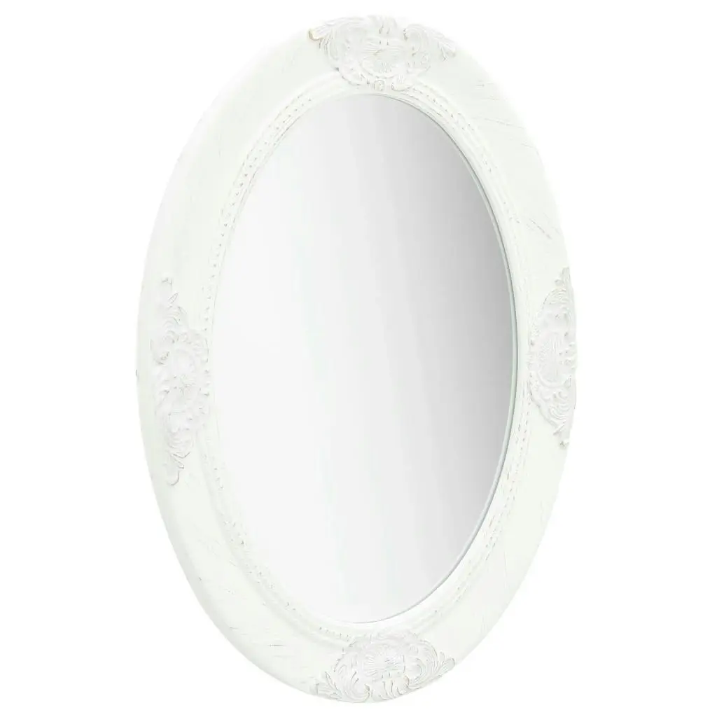 Wall Mirror Baroque Style 50x70 cm White 320352