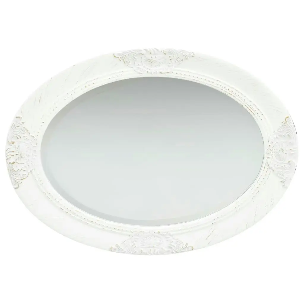 Wall Mirror Baroque Style 50x70 cm White 320352