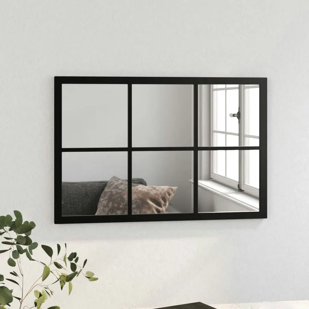 Wall Mirror Black 60x40 cm Metal 342205