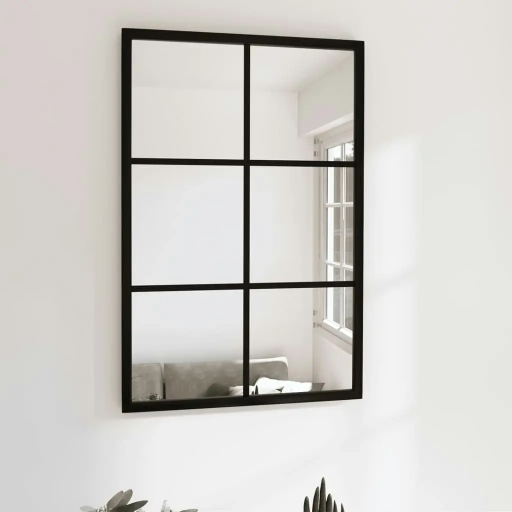 Wall Mirror Black 60x40 cm Metal 342205