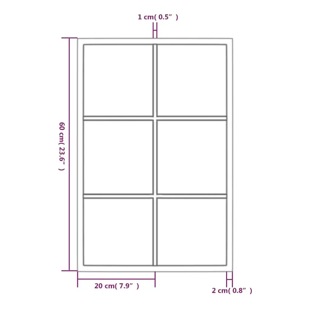 Wall Mirror Black 60x40 cm Metal 342205