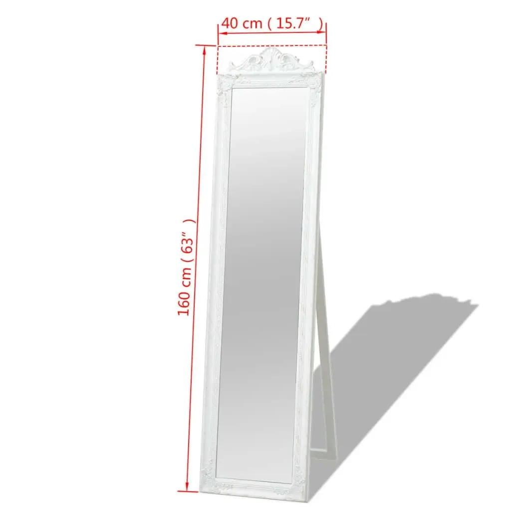 Free-Standing Mirror Baroque Style 160x40 cm White 243691