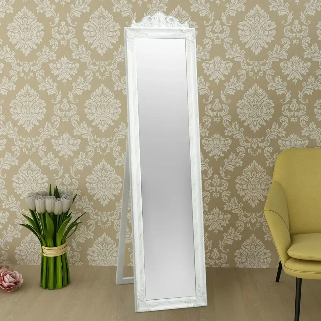 Free-Standing Mirror Baroque Style 160x40 cm White 243691