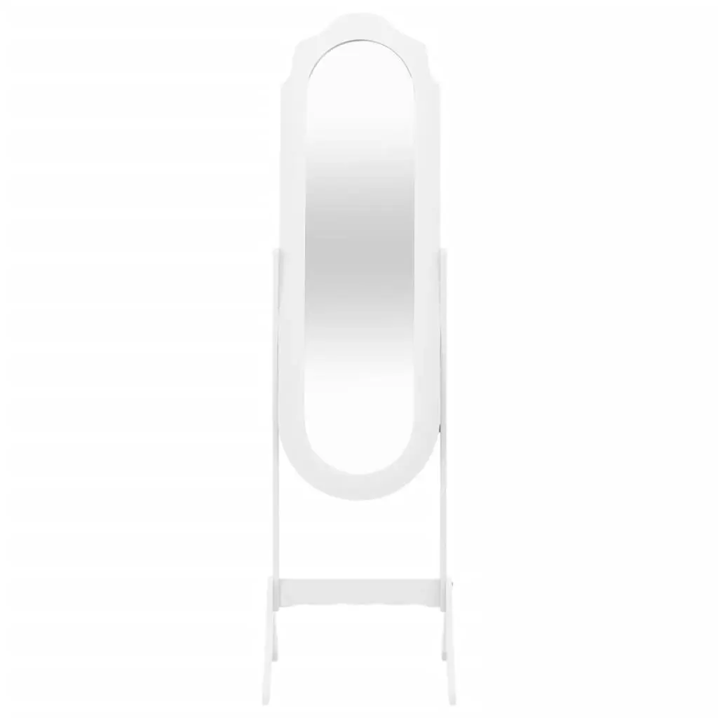 Free Standing Mirror White 45.5x47.5x160 cm Engineered Wood 353904