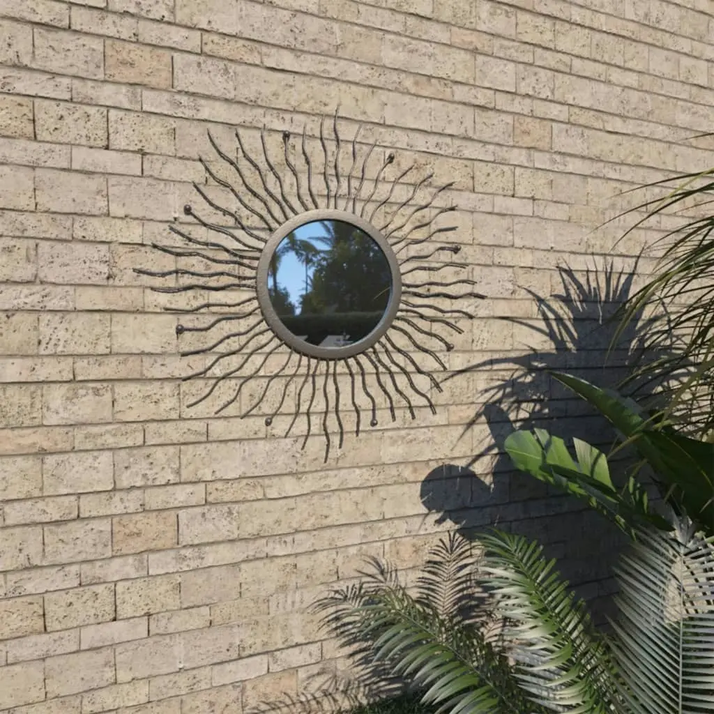 Garden Wall Mirror Sunburst 60 cm Black 275611