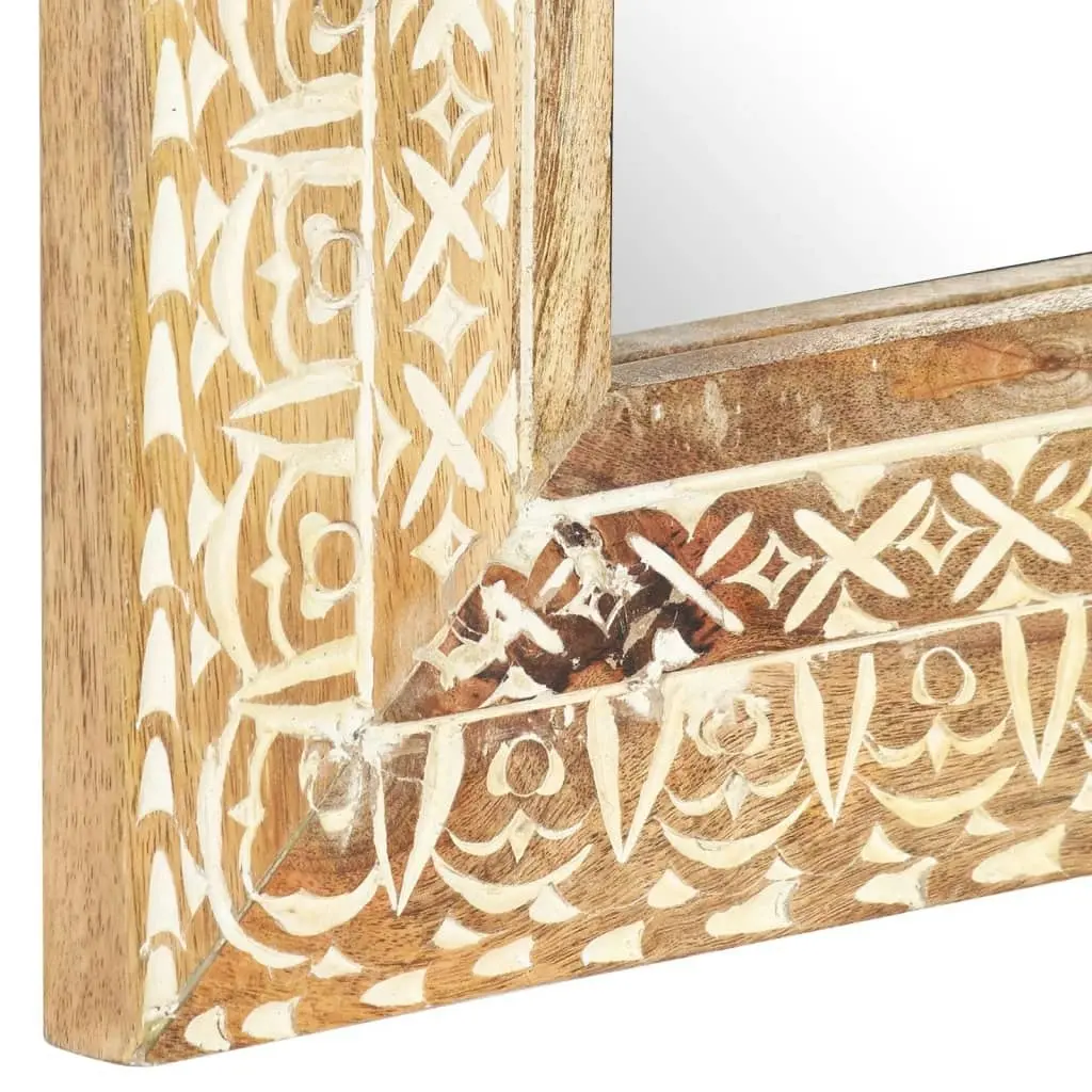 Hand-Carved Mirror 110x50x2.6 cm Solid Mango Wood 321646