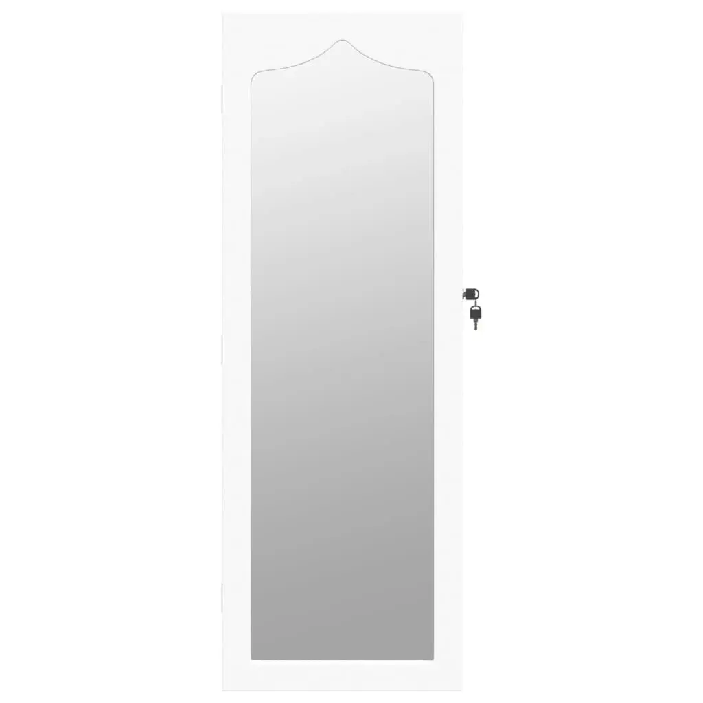 Mirror Jewellery Cabinet Wall Mounted White 37.5x10x106 cm 353226