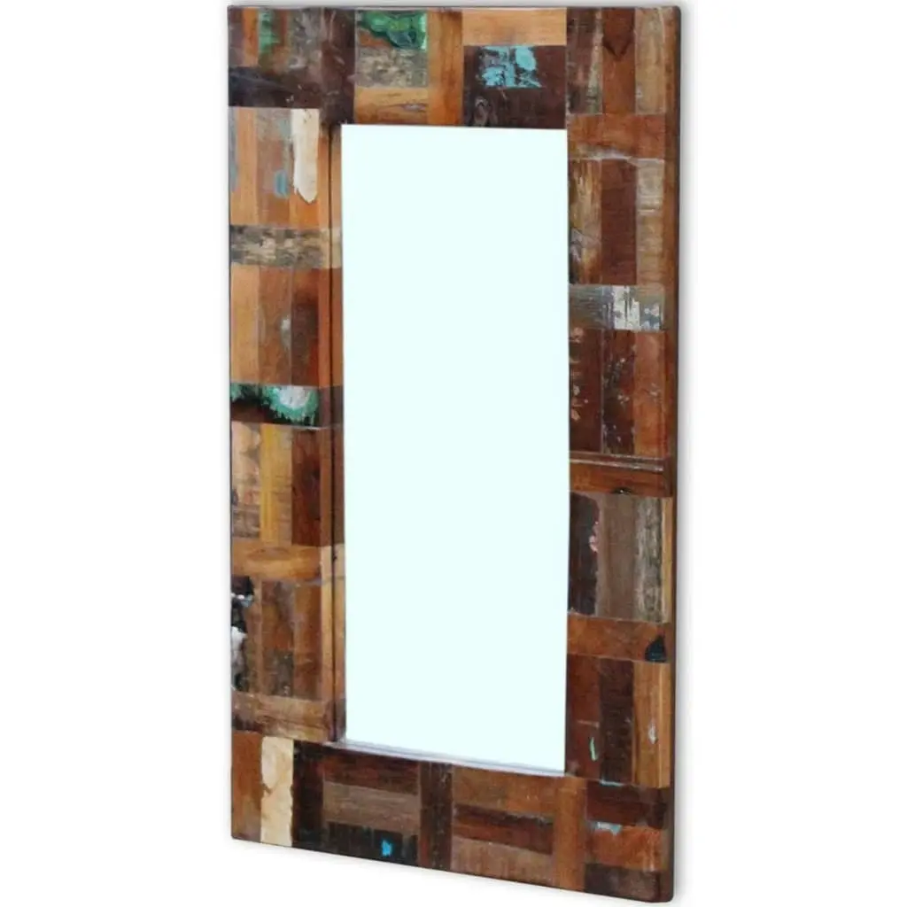 Mirror Solid Reclaimed Wood 80x50 cm 243329