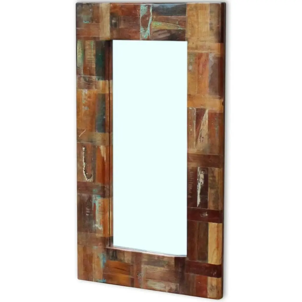 Mirror Solid Reclaimed Wood 80x50 cm 243329