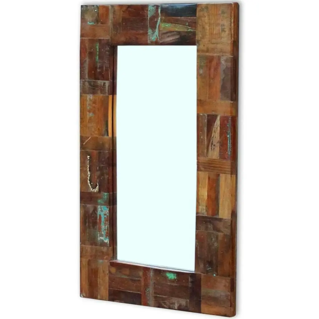 Mirror Solid Reclaimed Wood 80x50 cm 243329