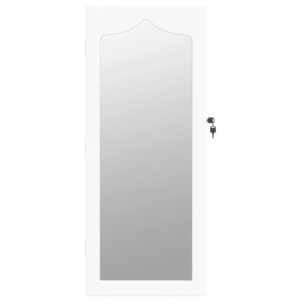 Mirror Jewellery Cabinet Wall Mounted White 37.5x10x90 cm 353223