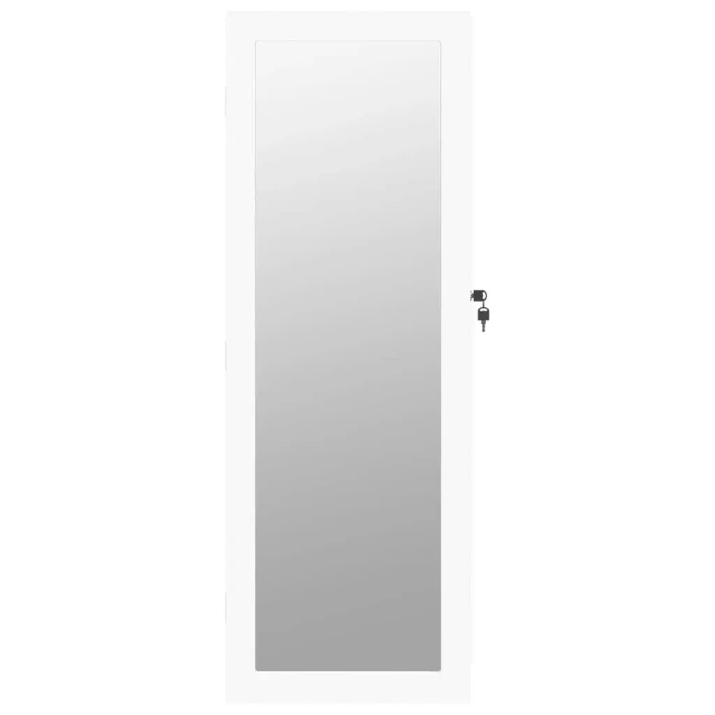 Mirror Jewellery Cabinet Wall Mounted White 37.5x10x106 cm 353217