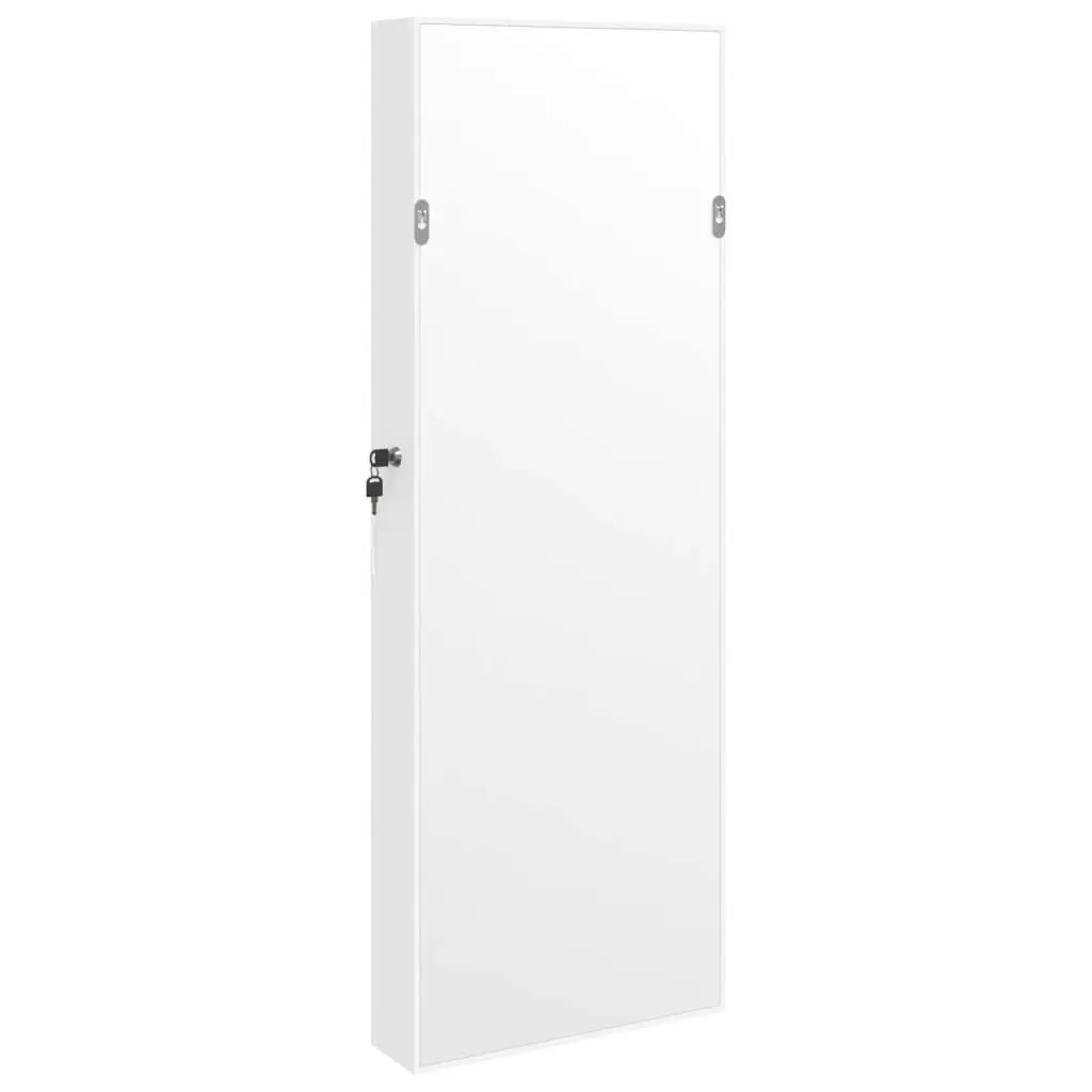 Mirror Jewellery Cabinet with LED Lights Wall Mounted White 353244