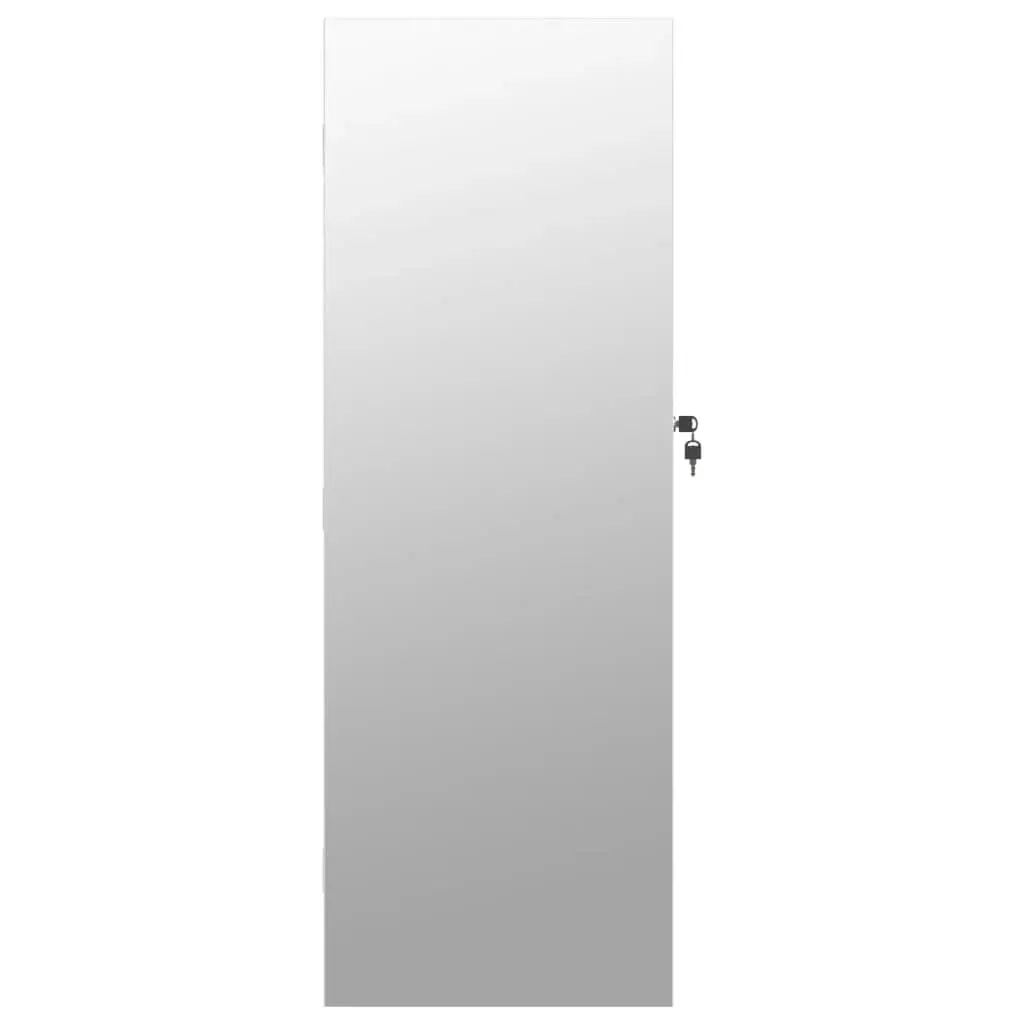 Mirror Jewellery Cabinet with LED Lights Wall Mounted White 353244