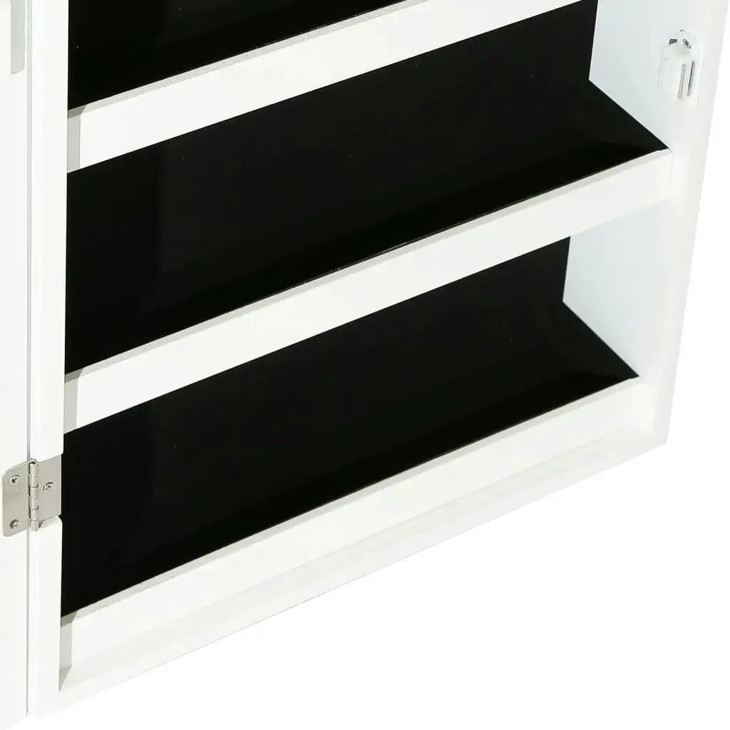 Mirror Jewellery Cabinet with LED Lights Wall Mounted White 353253