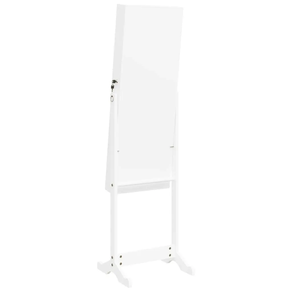 Mirror Jewellery Cabinet with LED Lights Free Standing White 353259