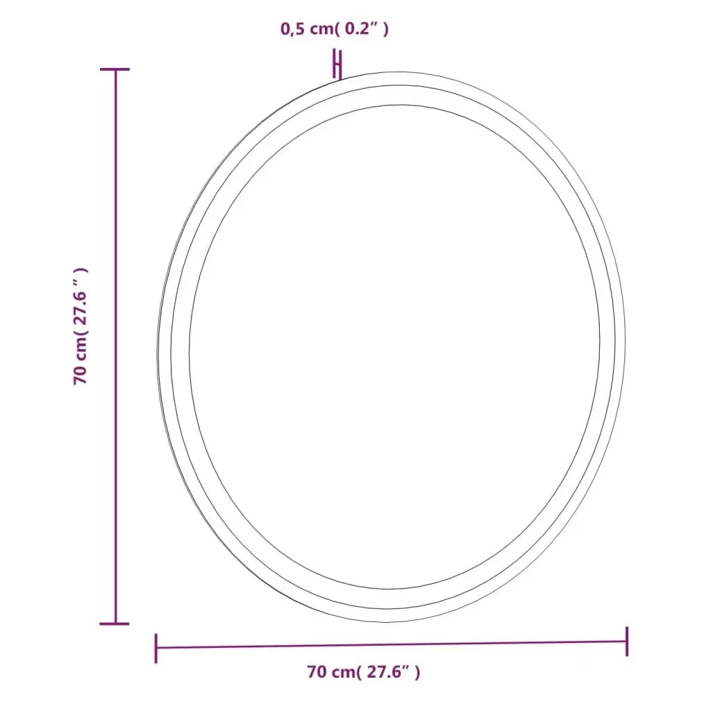 LED Bathroom Mirror 70 cm Round 353280