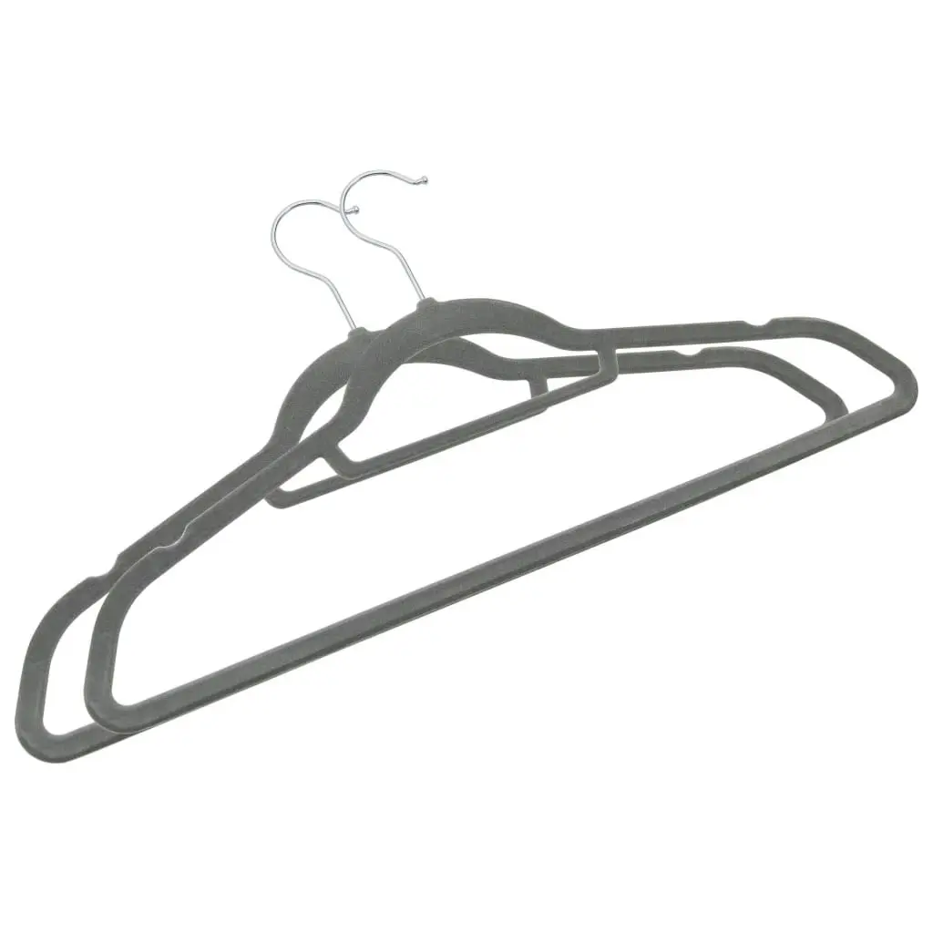 20 pcs Clothes Hanger Set Anti-slip Grey Velvet 289917