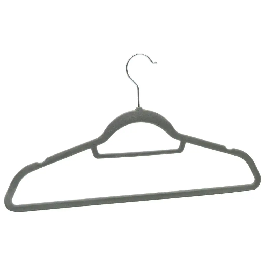 20 pcs Clothes Hanger Set Anti-slip Grey Velvet 289917