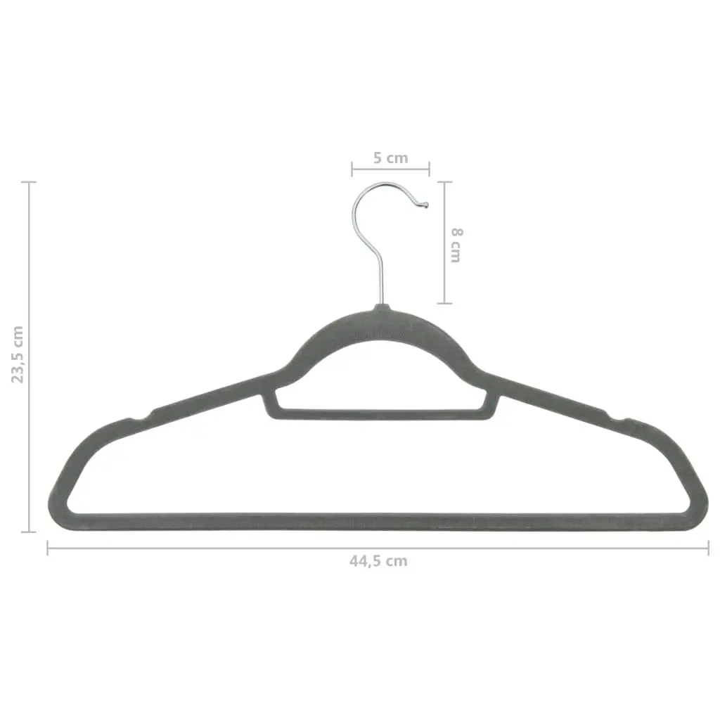 20 pcs Clothes Hanger Set Anti-slip Grey Velvet 289917