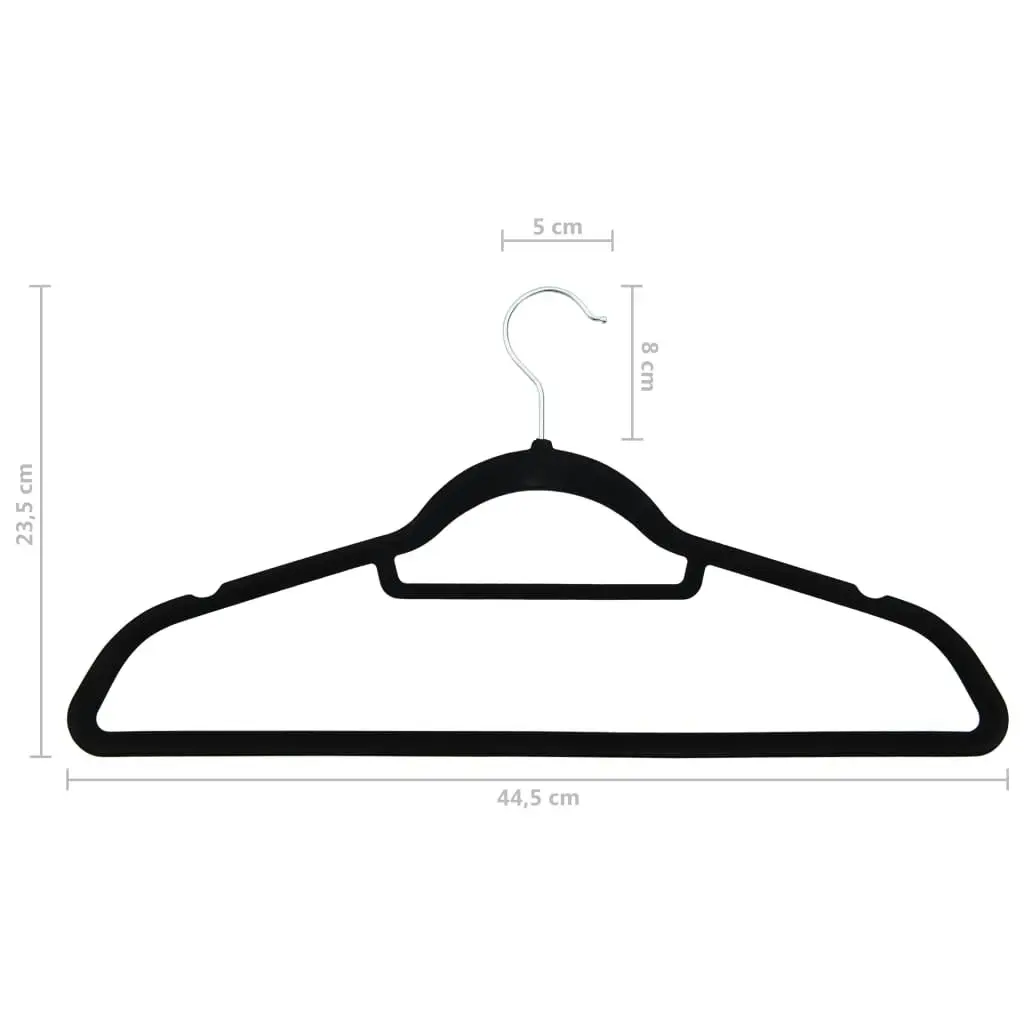 50 pcs Clothes Hanger Set Anti-slip Black Velvet 289921