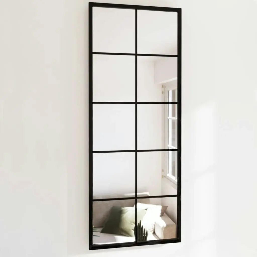 Wall Mirror Black 100x40 cm Metal 342208