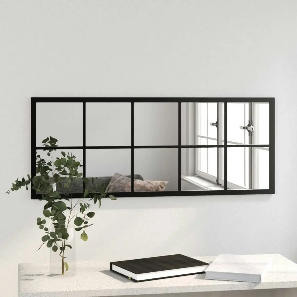 Wall Mirror Black 100x40 cm Metal 342208